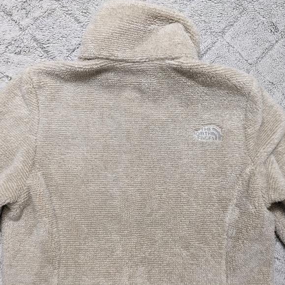 The North Face Osito Jacket Women's Small Beige Fleece Stand Up Collar Full Zip - Picture 4 of 9